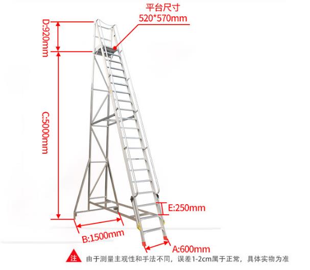 機(jī)械操作工作平臺(tái)可折疊安全梯